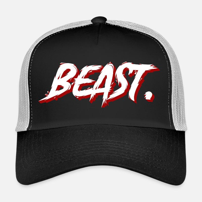 Beast Graffiti Pinseltext - Trucker Cap - Schwarz/Steingrau