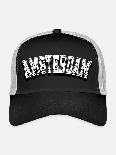 Amsterdam City Design - Trucker Cap - black/stone grey - Front
