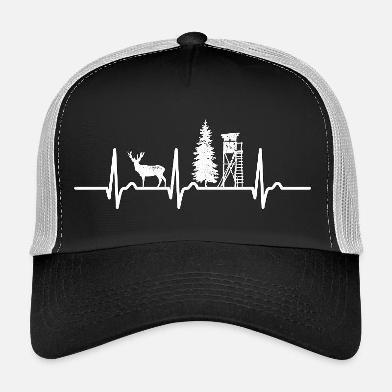 ECG curve - heart curve - pulse - hunting - hunter Trucker Cap
