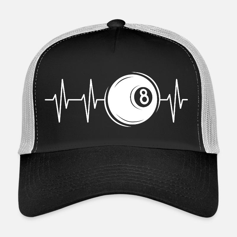 Heartbeat Billard Pool 8 Ball Ball Pulse Symbole Casquette trucker 