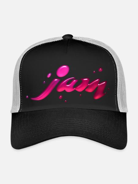 Jam Text Art - Trucker Cap - black/stone grey - Front