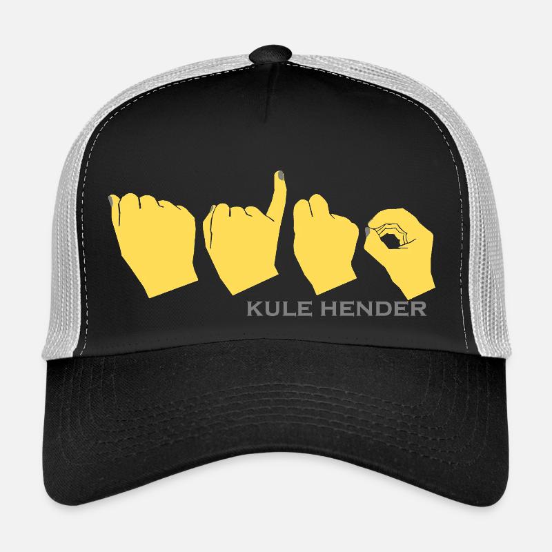 Aino mit senfgelber Farbe - Trucker Cap - Schwarz/Steingrau