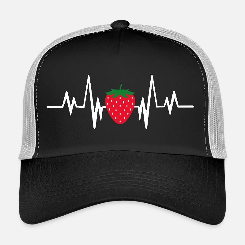 Strawberries heartbeat - Trucker Cap - black/stone grey