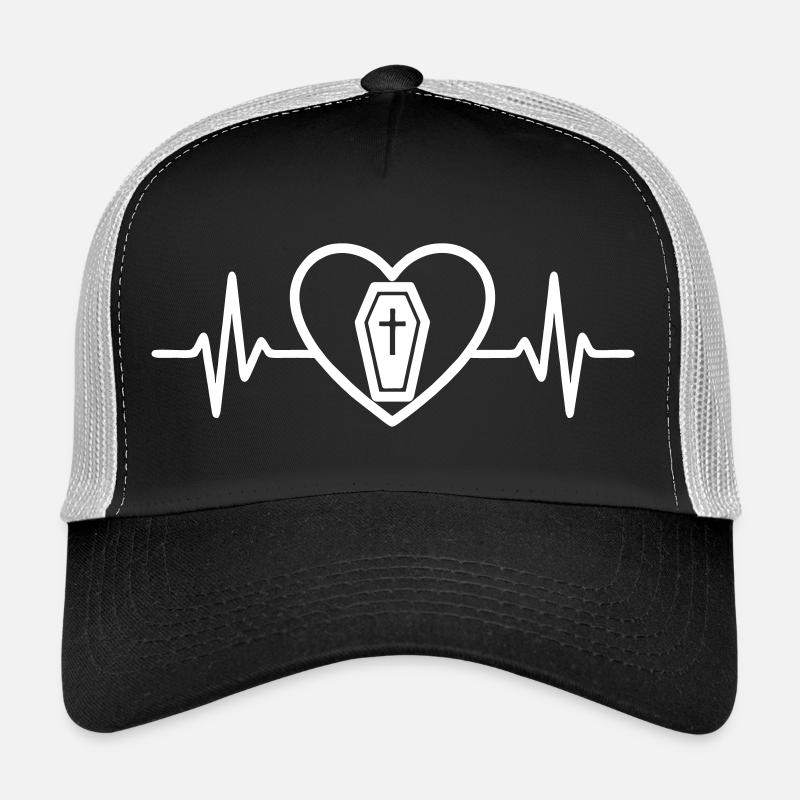 Herz Halloween Sarg Trucker Cap