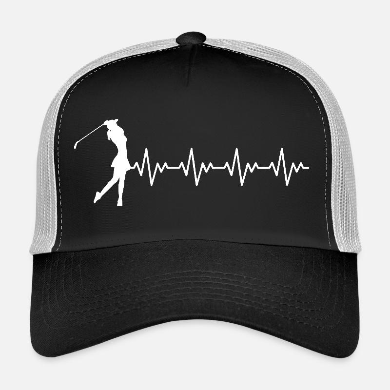 Golfeuse Golfeuse Coup de golf ECG Battement de cœur Casquette trucker 