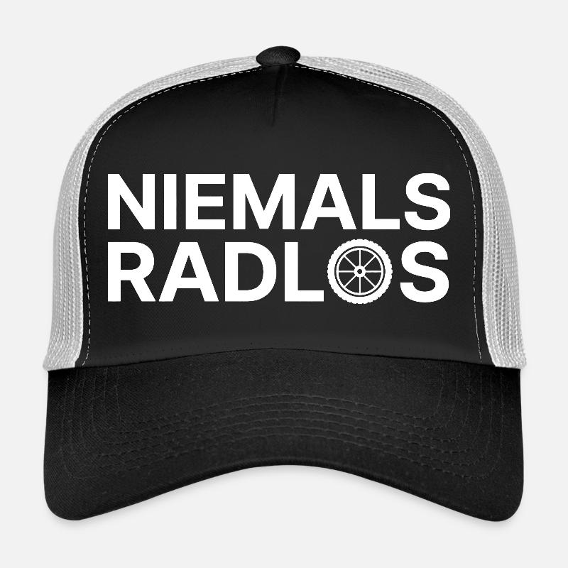 Niemals Radlos - Trucker Cap - Schwarz/Steingrau