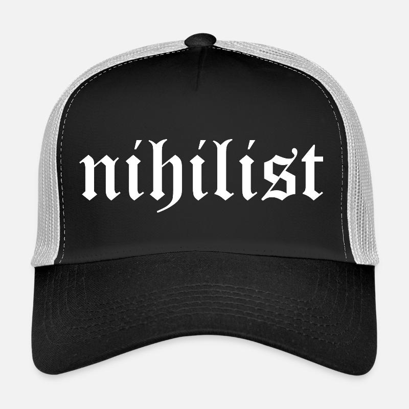 Nihilist gothic typography logo design Trucker Cap
