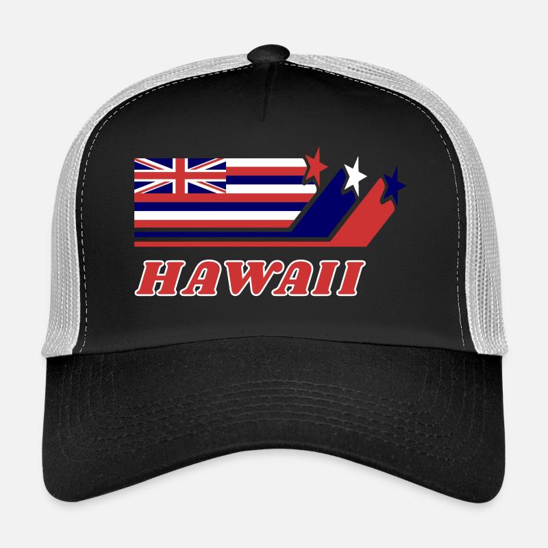 Cadeau de drapeau hawaï Honolulu - Casquette trucker  - noir/gris pierre