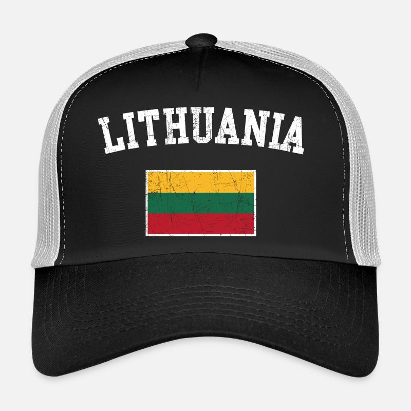 Lithuania Arc Flag Graphic - Trucker Cap - black/stone grey