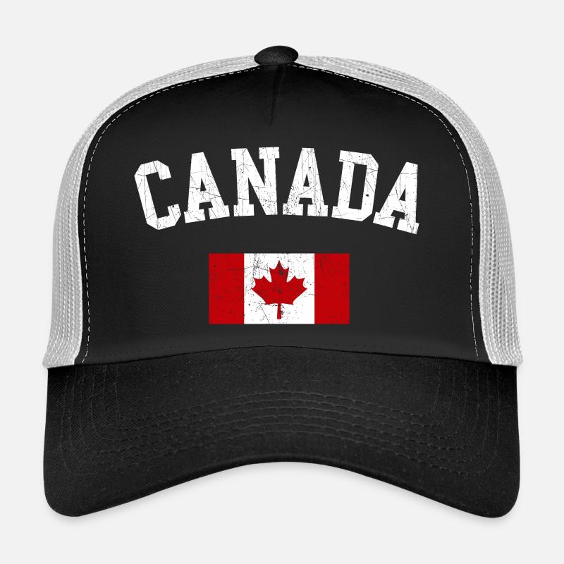 Canada Arc with Maple Flag - Trucker Cap - black/stone grey