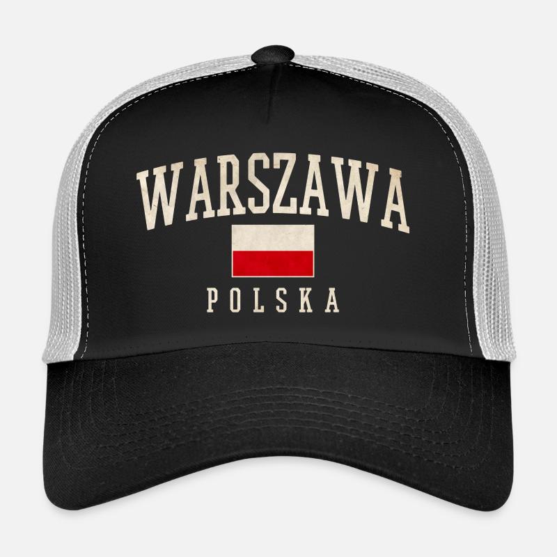 Varsovie Pologne Drapeau Style Casquette trucker 