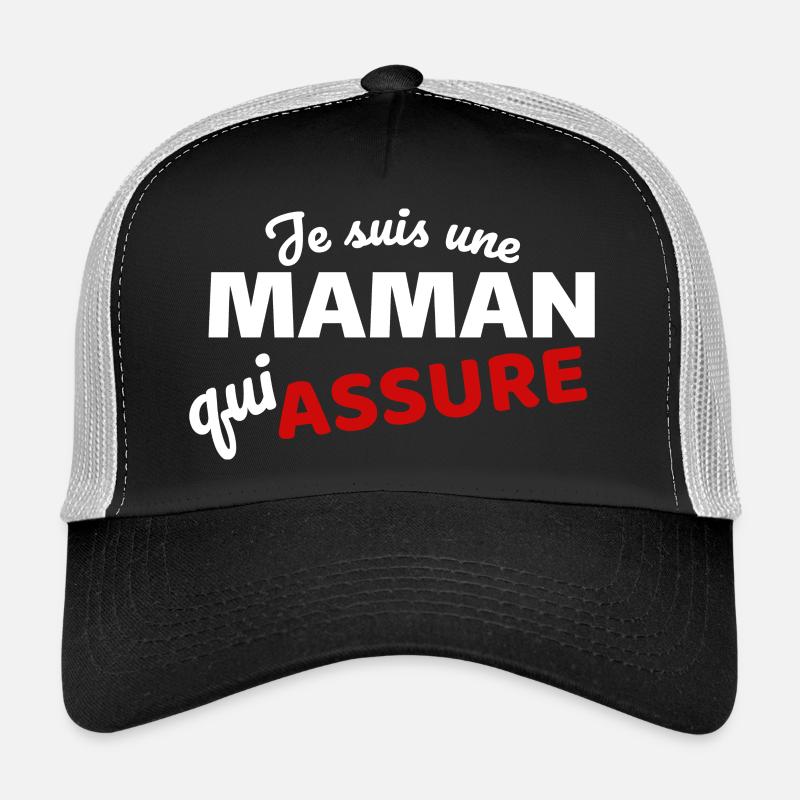 Maman qui Assure quote - Expression Empowerment - Trucker Cap - black/stone grey