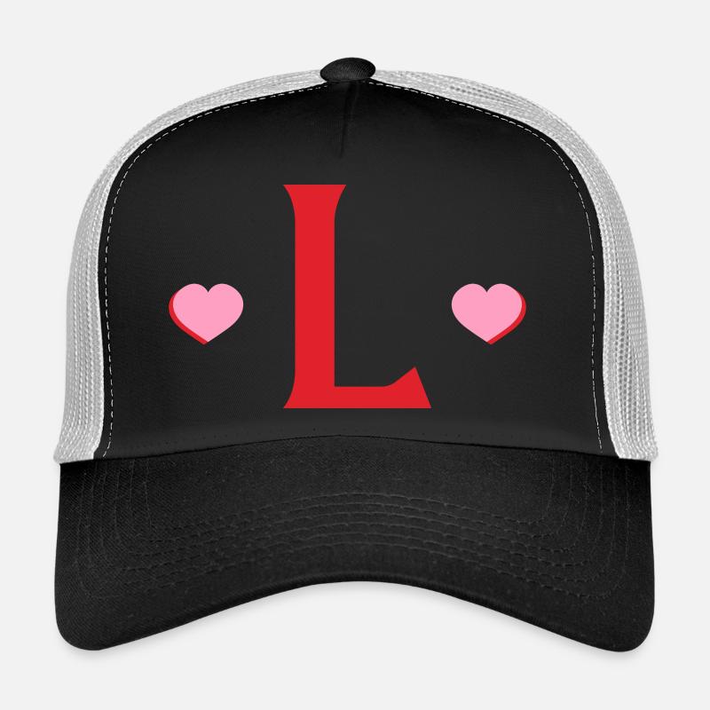 Letter l red hearts Trucker Cap