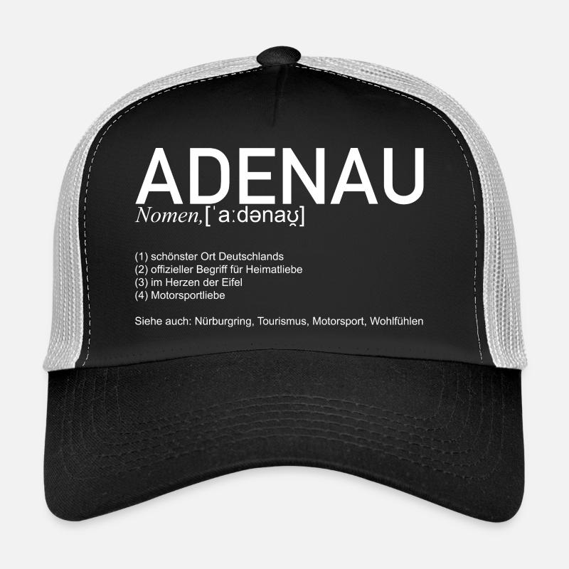 Adenau [signifiant] (blanc) - Casquette trucker  - noir/gris pierre