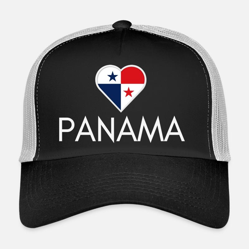 Cœur avec le drapeau du Panama, j’aime le Panama Casquette trucker 