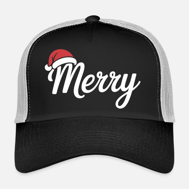 Frohe Weihnachten Skript mit Weihnachtsmütze Trucker Cap