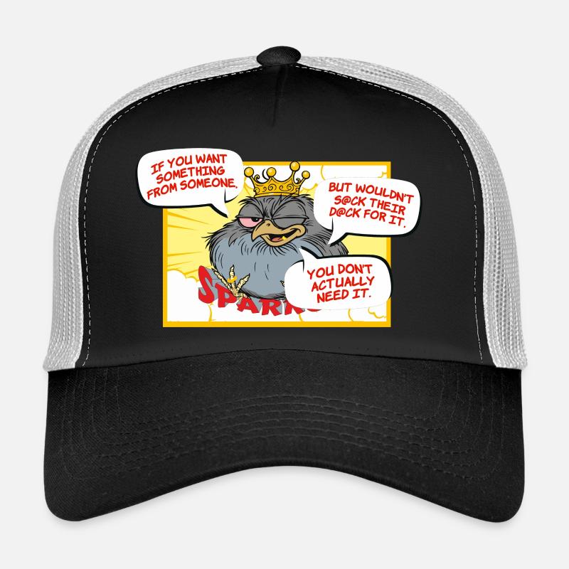 Königliche Krähe mit Funken-Slogan Trucker Cap