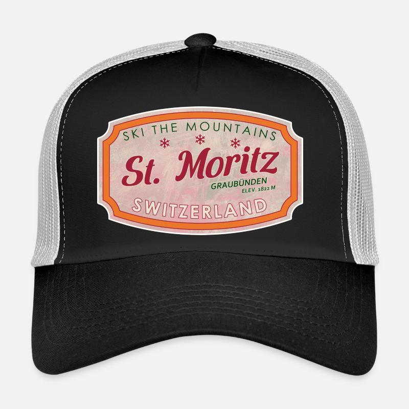 Label de ski de montagne St Moritz Casquette trucker 