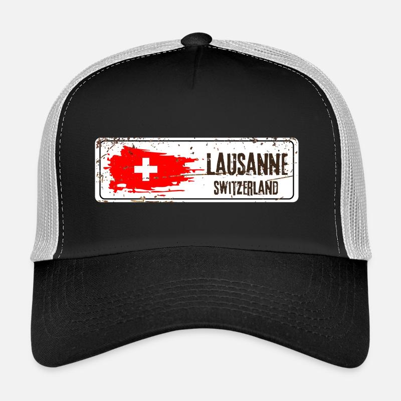 Lausanne Suisse Drapeau Casquette trucker 
