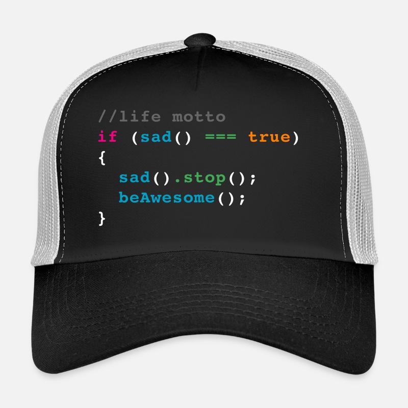 blague code de la vie - Casquette trucker  - noir/gris pierre
