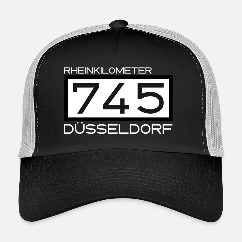 745-RK-Duesseldorf weiss - Trucker Cap - Schwarz/Steingrau