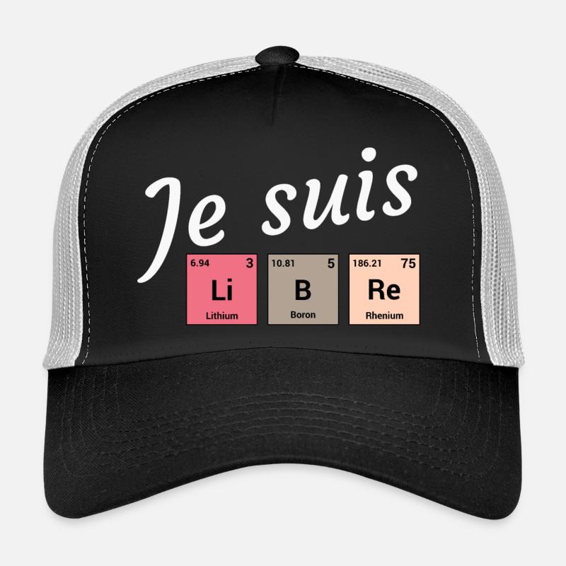 Je suis libre en éléments périodiques Casquette trucker 