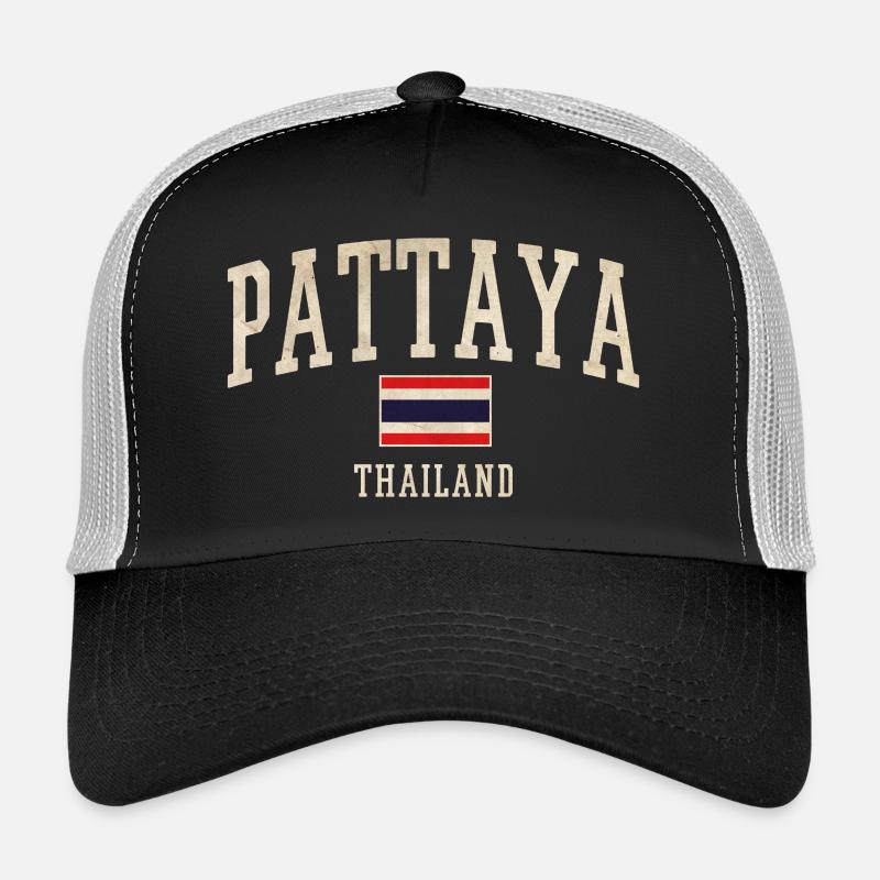 Pattaya Thailand Vintage Script Trucker Cap