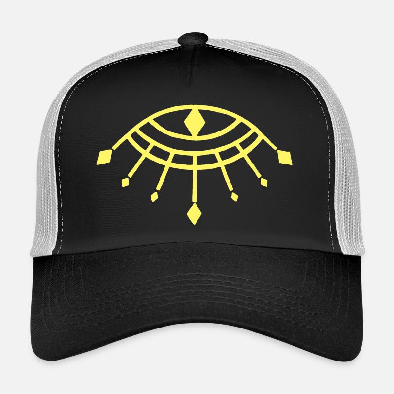 Oeil d'Horus jaune Casquette trucker 