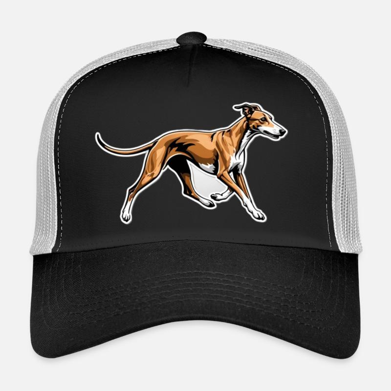 Dynamic Greyhound Running Illustration - Trucker Cap - black/stone grey
