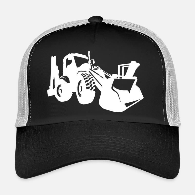 Excavator Wheel Loader Construction Equipment Operator Silhouette Trucker Cap