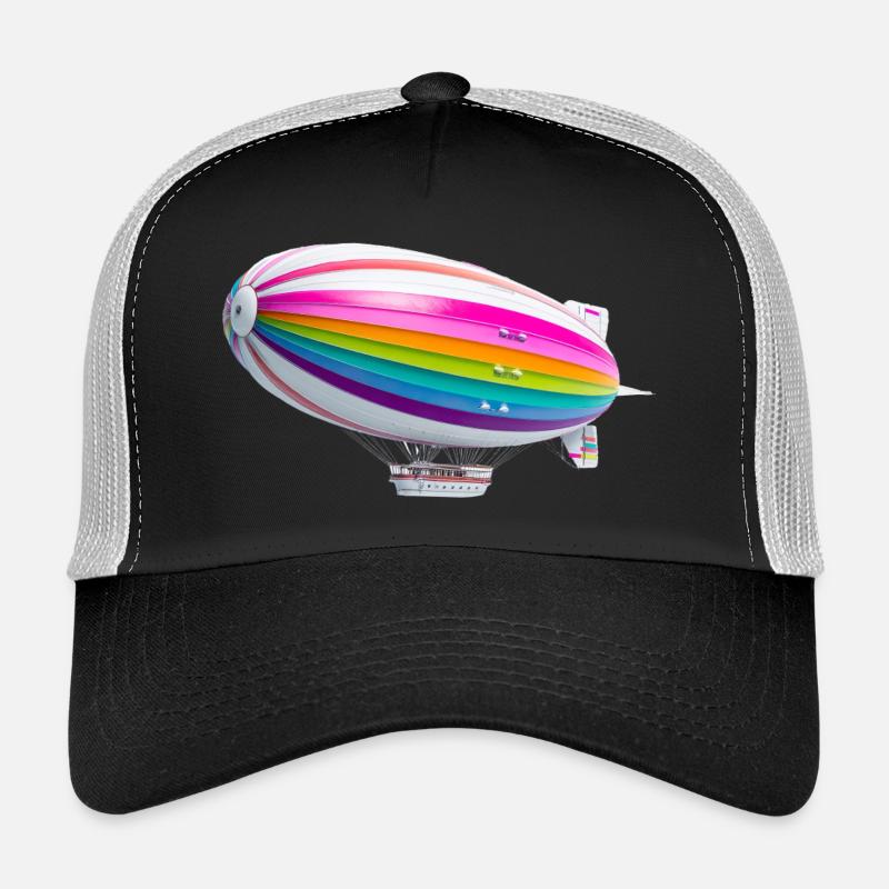 Regenbogen Zeppelin Druck - Trucker Cap - Schwarz/Steingrau