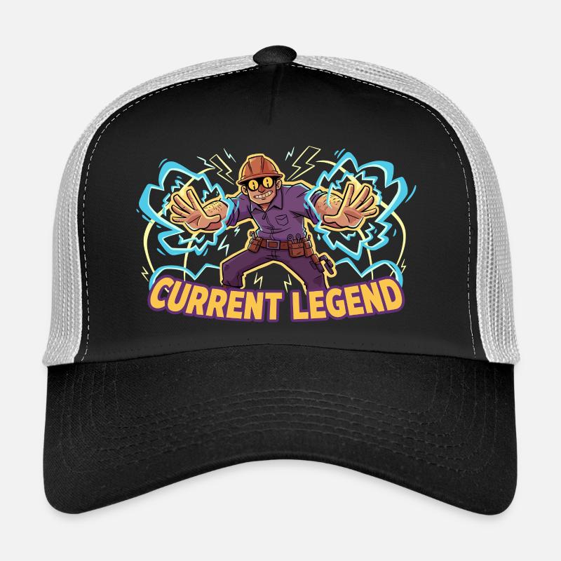 Kraftheld Elektriker Current Legend - Trucker Cap - Schwarz/Steingrau