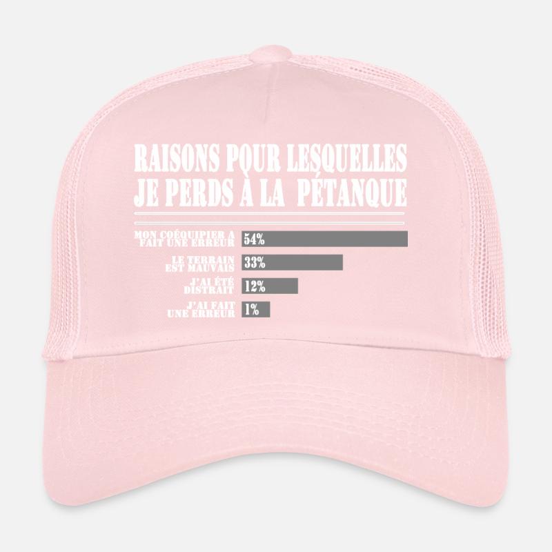 Raisons de Perdre à la Pétanque pour les Fans  Casquette trucker 
