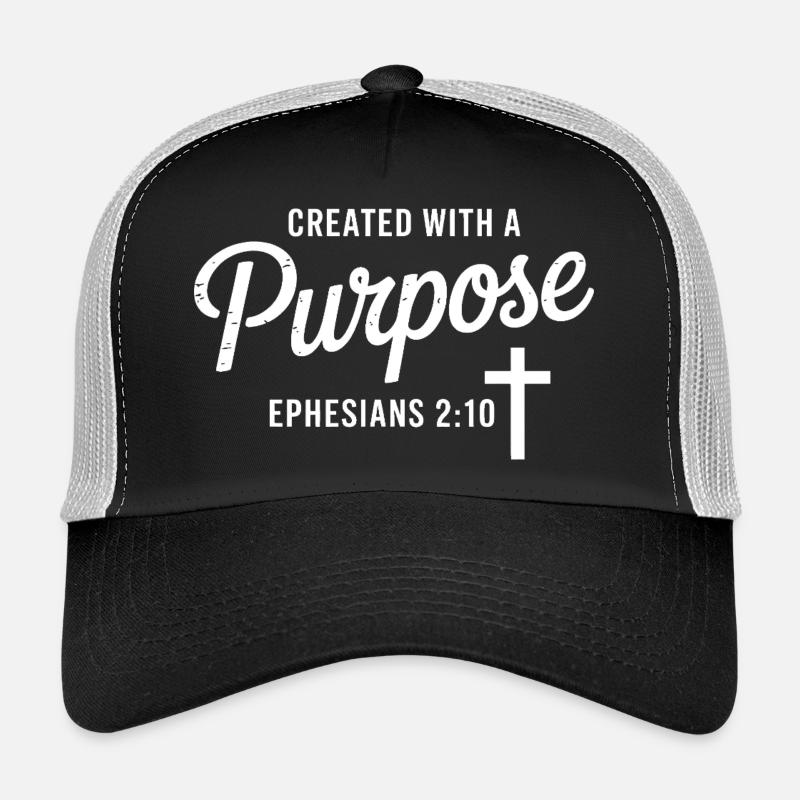 Purposeful Script Cross Ephesians 2:10 Trucker Cap