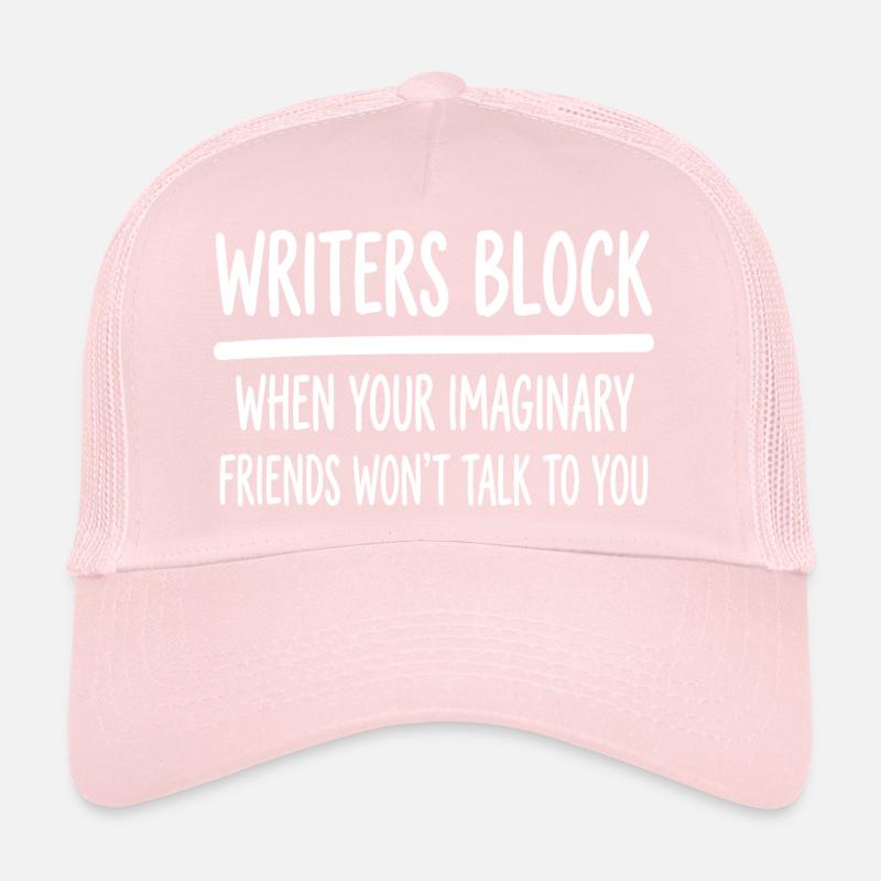 Writers Block Funny Imaginary Friends Author Write Trucker Cap