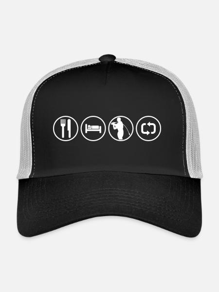 Eat Sleep Hornussen Repeat - Trucker Cap - Schwarz/Steingrau