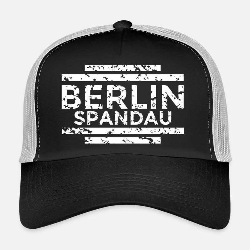 Berlin Spandau (Vintage/Weiß) - Trucker Cap - Schwarz/Steingrau