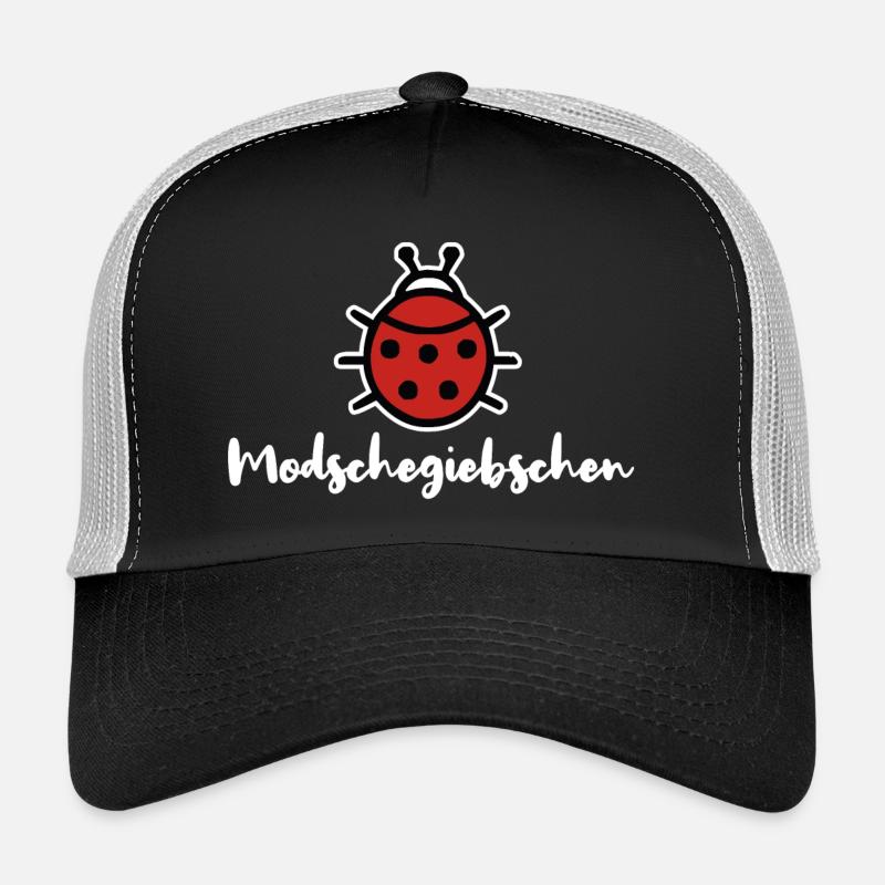Modschegiebchen Marienkäfer Sächsisch Dialekt - Trucker Cap - Schwarz/Steingrau
