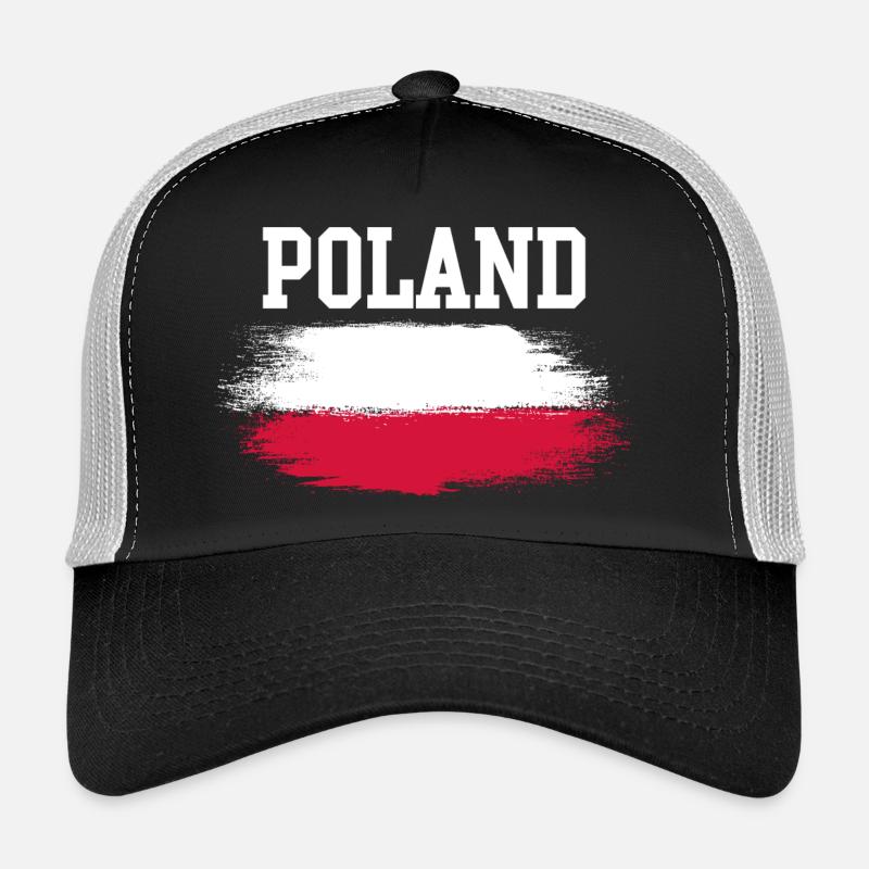 Poland Brush Flag Typography Trucker Cap