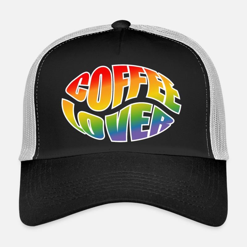 Kaffeebohne coffee lover rainbow black shirt - Trucker Cap - Schwarz/Steingrau