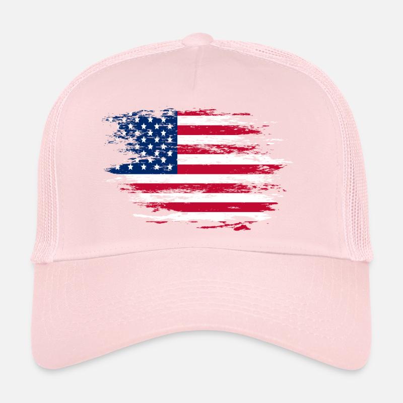 USA flag used Trucker Cap