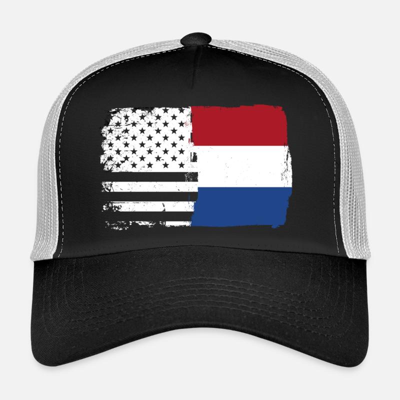 Fusion de drapeaux : Étoiles rayures Dutch Brush Casquette trucker 