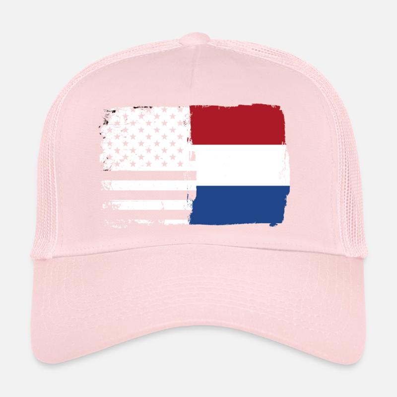 Fusion de drapeaux : Étoiles rayures Dutch Brush Casquette trucker 