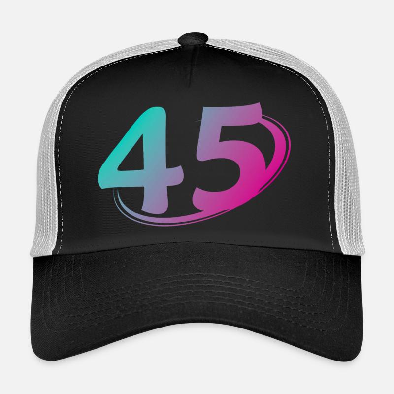 Numéro 45 multicolore Casquette trucker 