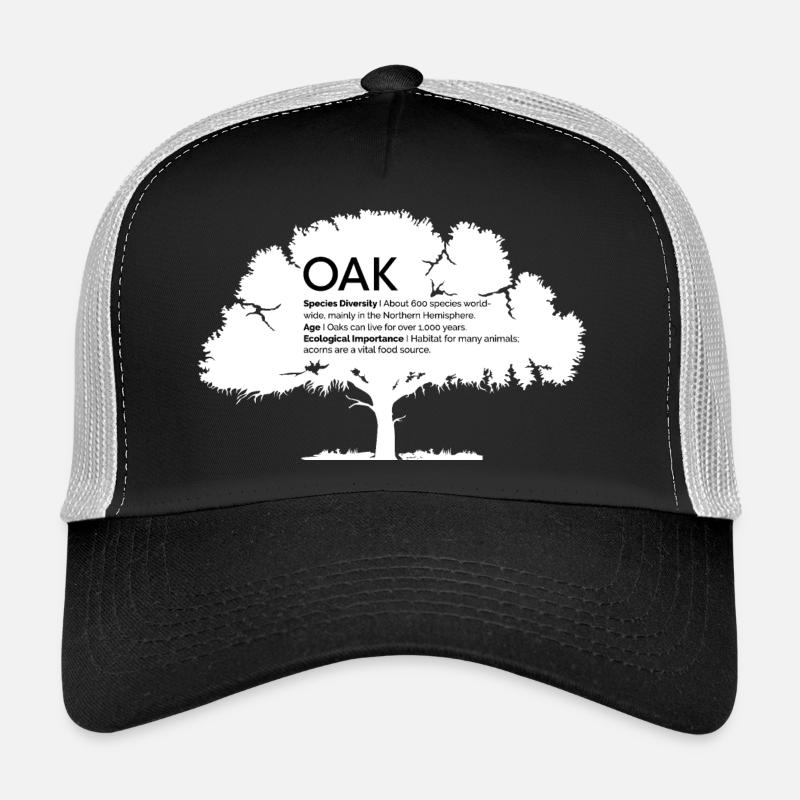 OAK Oaks with Information Nature Conservation Tree Forest Trucker Cap