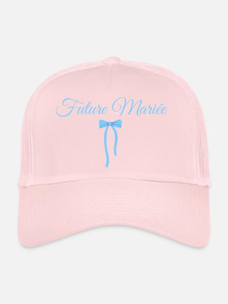 Blaue Schleife für die zukünftige Braut - Trucker Cap - Hellrosa - Vorne