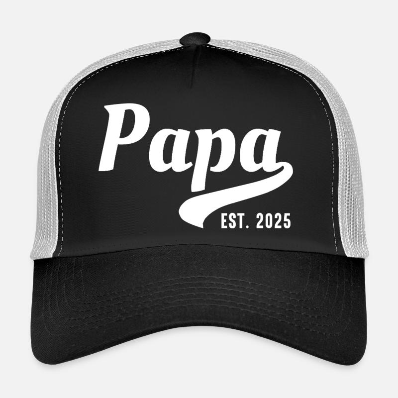 Papa established 2025 - Trucker Cap - black/stone grey