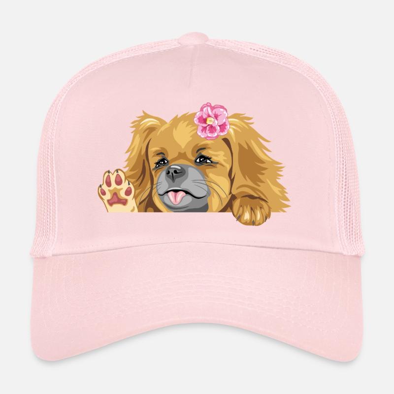 Chien pékinois agitant Casquette trucker 
