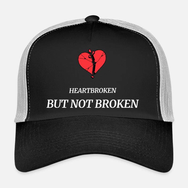 heartbroken_but_not_broken - Casquette trucker  - noir/gris pierre