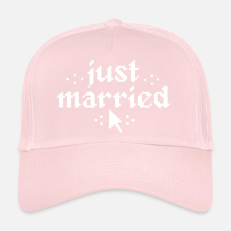 Cadeau de mariage avec pointeur de souris Pixel Juste, Vient de se marier Casquette trucker 